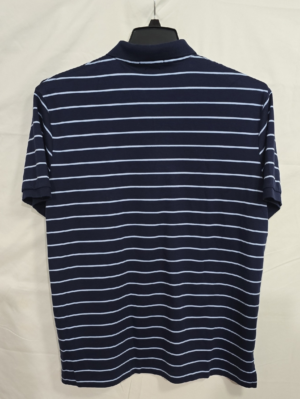 Polo Ralph Lauren Mens XL Slim Fit Polo Shirt Blue W/ Stripe Logo - Picture 7 of 10